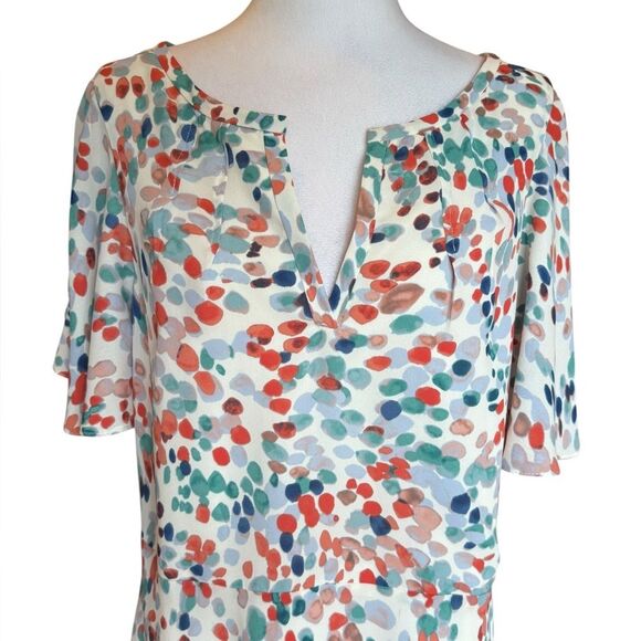 Maeve Anthropologie Watercolor Flutter Sleeve Mini Dress Womens Large - Picture 5 of 13